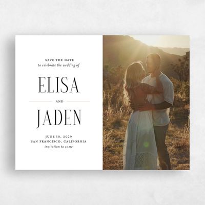 White Typography Wedding Save the Date - Cole Photo