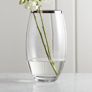 Pryce 11.5" Silver Rim Vase/Hurricane