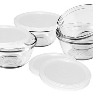 Kitchen Supply - Anchor Hocking 80381L11 Set of 4 Custard Cups with 4 Lids, 6 ounces