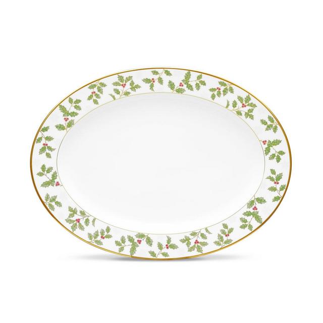 Noritake Holly & Berry Gold Oval Platter