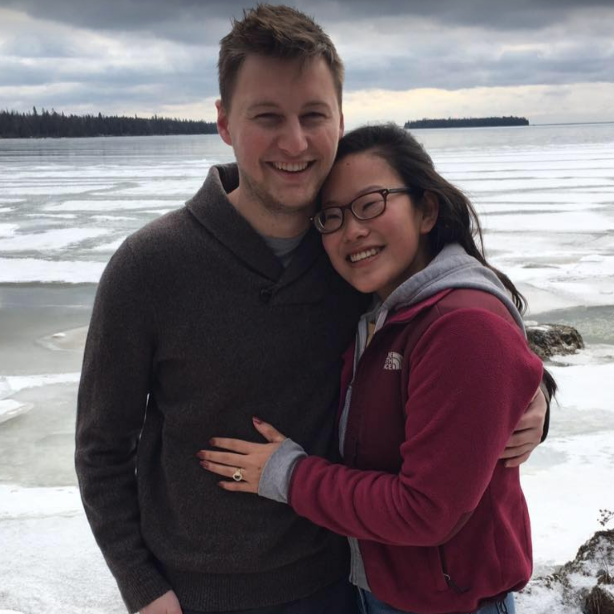 Right after the proposal in front of Gloria Taylor at Cedar Campus!