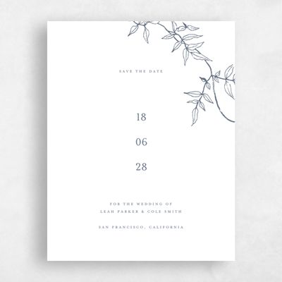 Blue Typography Wedding Save the Date - Sinclair Type