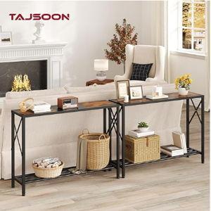 Narrow Entrance Sofa Table with Shelves