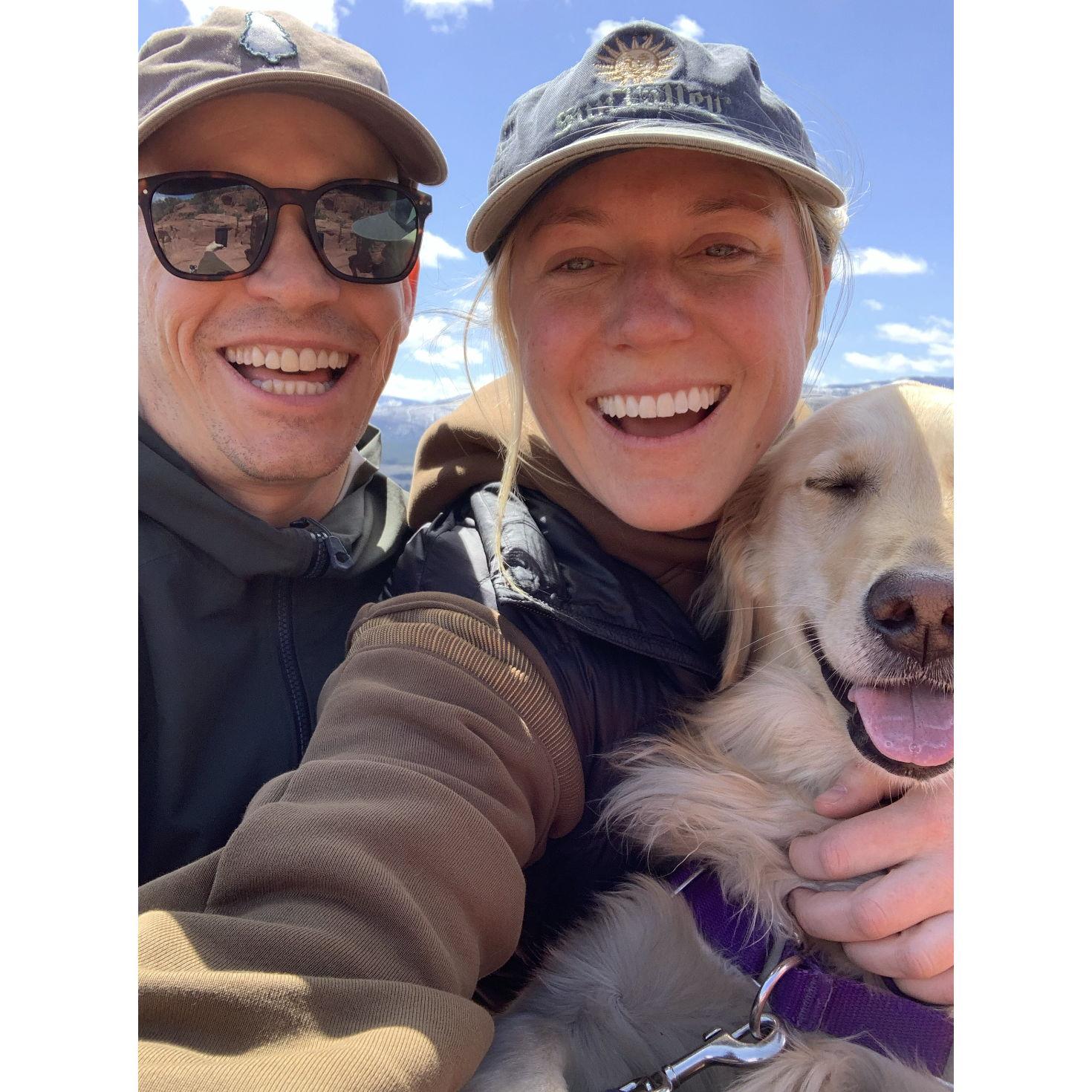At the top of Mushroom Rock in Carbondale, the day Kate and Becket permanently moved to Colorado!