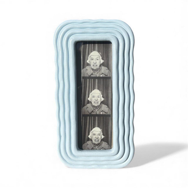 Photo Booth Picture Frame- Wavy Powder Blue 2x6