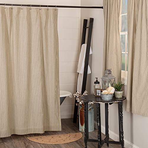 VHC Brands Sawyer Mill Charcoal Shower Curtain, Coal Black