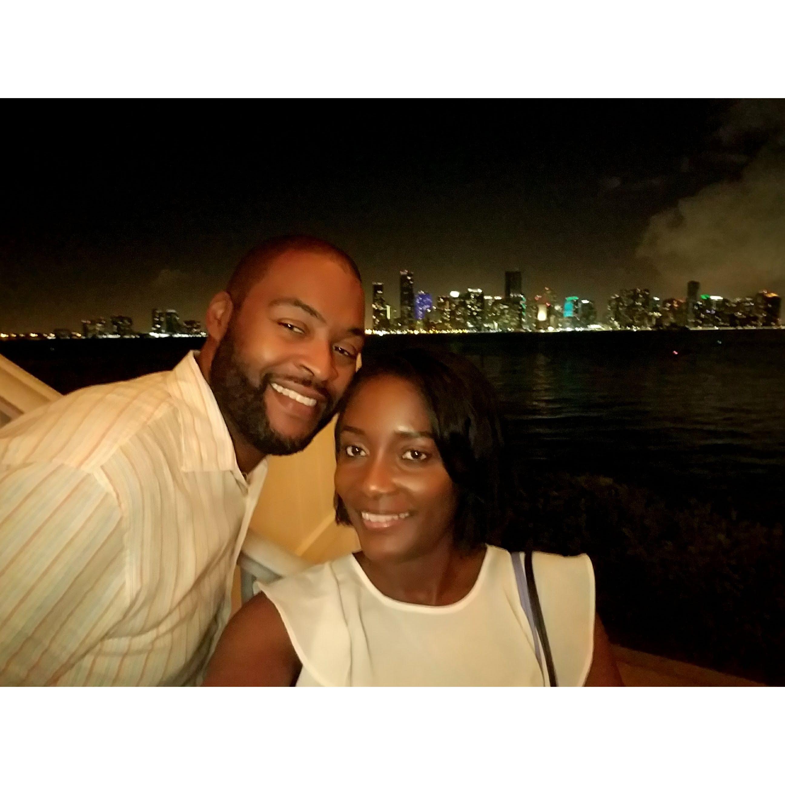 At one of our favorite restaurants in South Florida, "The Rusty Pelican."