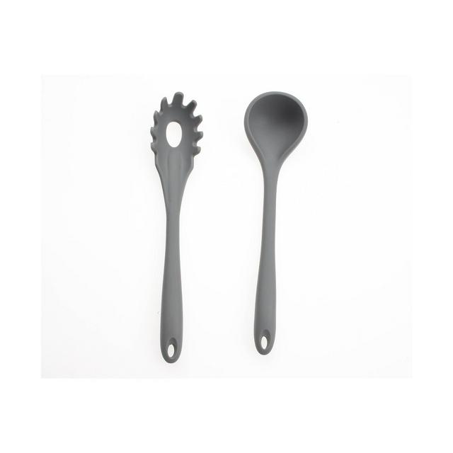 Art & Cook 2 Piece Silicone Soup Ladle and Pasta Fork Set
