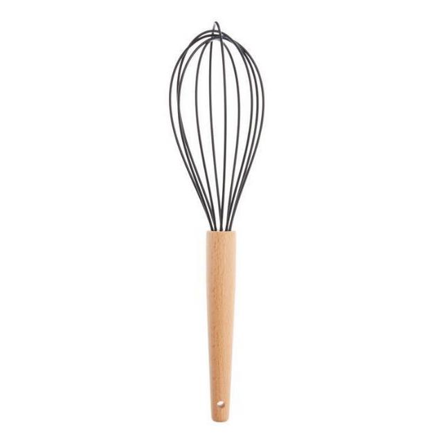 Black Silicone Whisk With Wood Handle