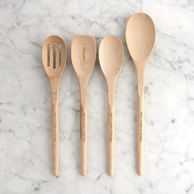 Williams Sonoma Maple Wood Spoons, Set of 4