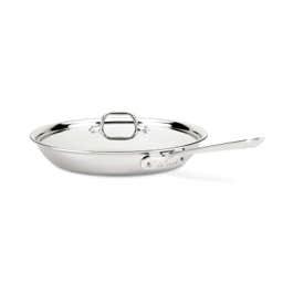 All Clad D3 Stainless 3-ply Bonded Cookware, Fry Pan with lid, 12 inch