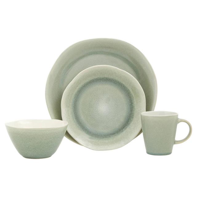 Baum Bros. 16pc Stoneware Northern Dinnerware Set Green