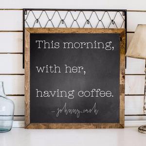 Wood Framed Signboard - Johnny Cash - Square - 26x26