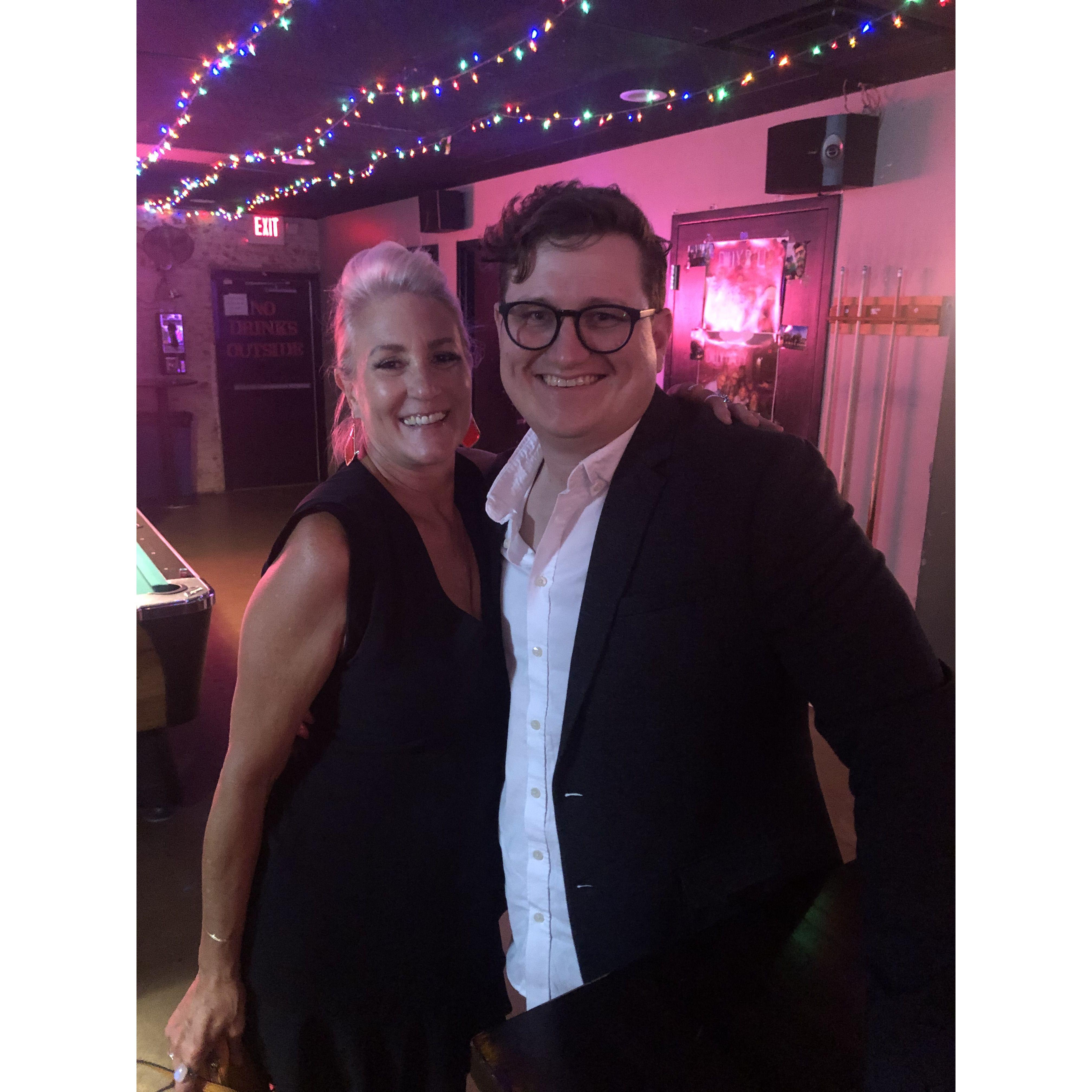 The mother of the bride, Darlene and Aaron at our rehearsal dinner.