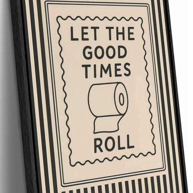 Black Framed Funny Bathroom Canvas Wall Art Inspirational Quotes Painting Picture Wall Decor Humor Restroom Poster Prints Artwork for Bathroom Toliet Home Decoration 8X10in