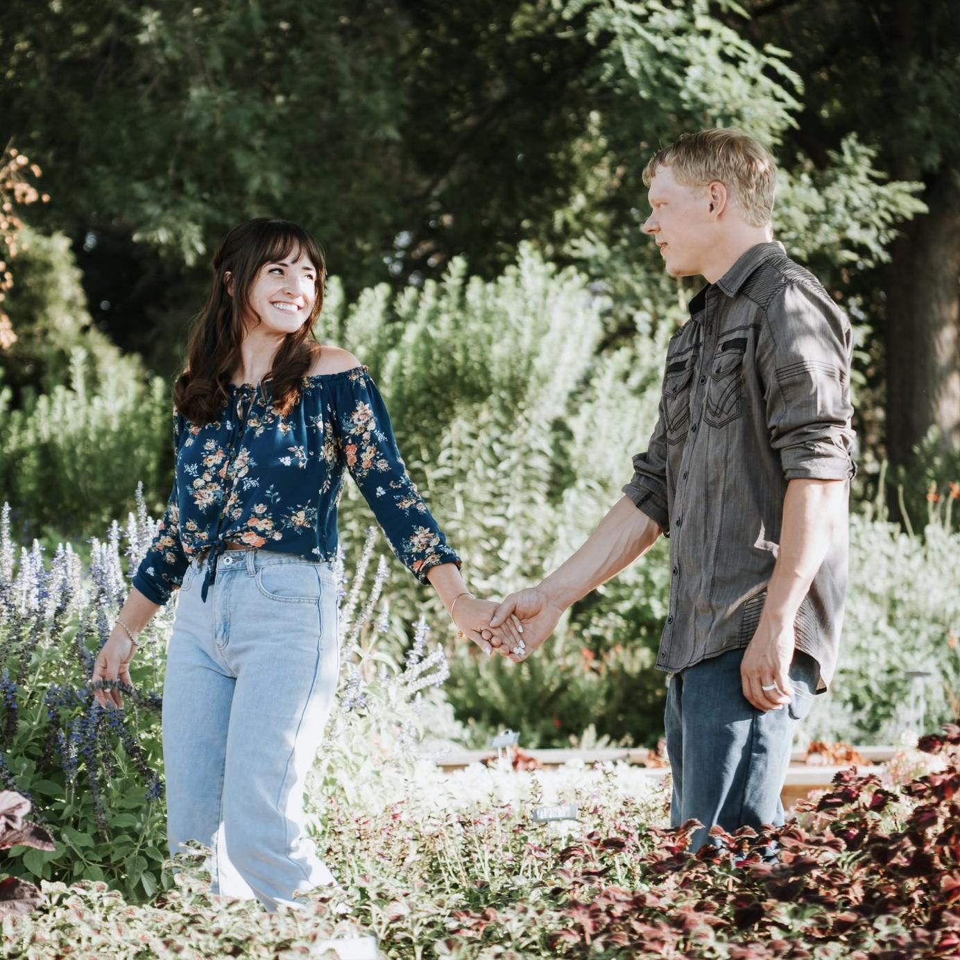 Another engagement photo in the Texas Tech Horticulture Gardens