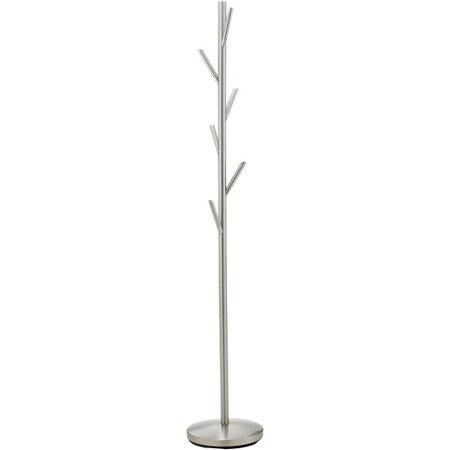 Adesso Modern Evergreen 6-Hook Coat Rack, Satin Steel