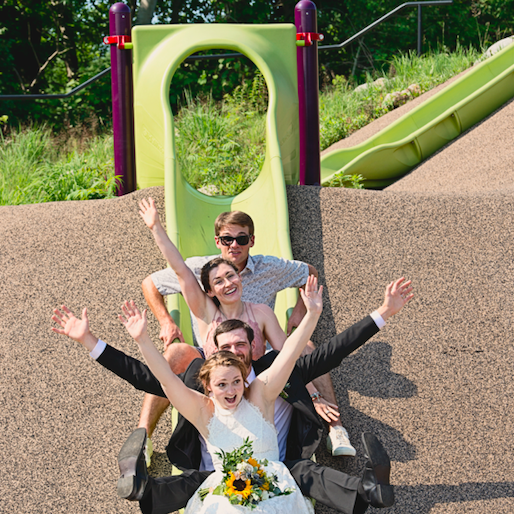 I know what your thinking, is that a slide?! Well it is!
What a fun and quirky couple these two are! Super original, no one is like them ever. They each have individual DNA!
