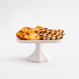 Crimped Pedestal Square Cake Dessert Stand