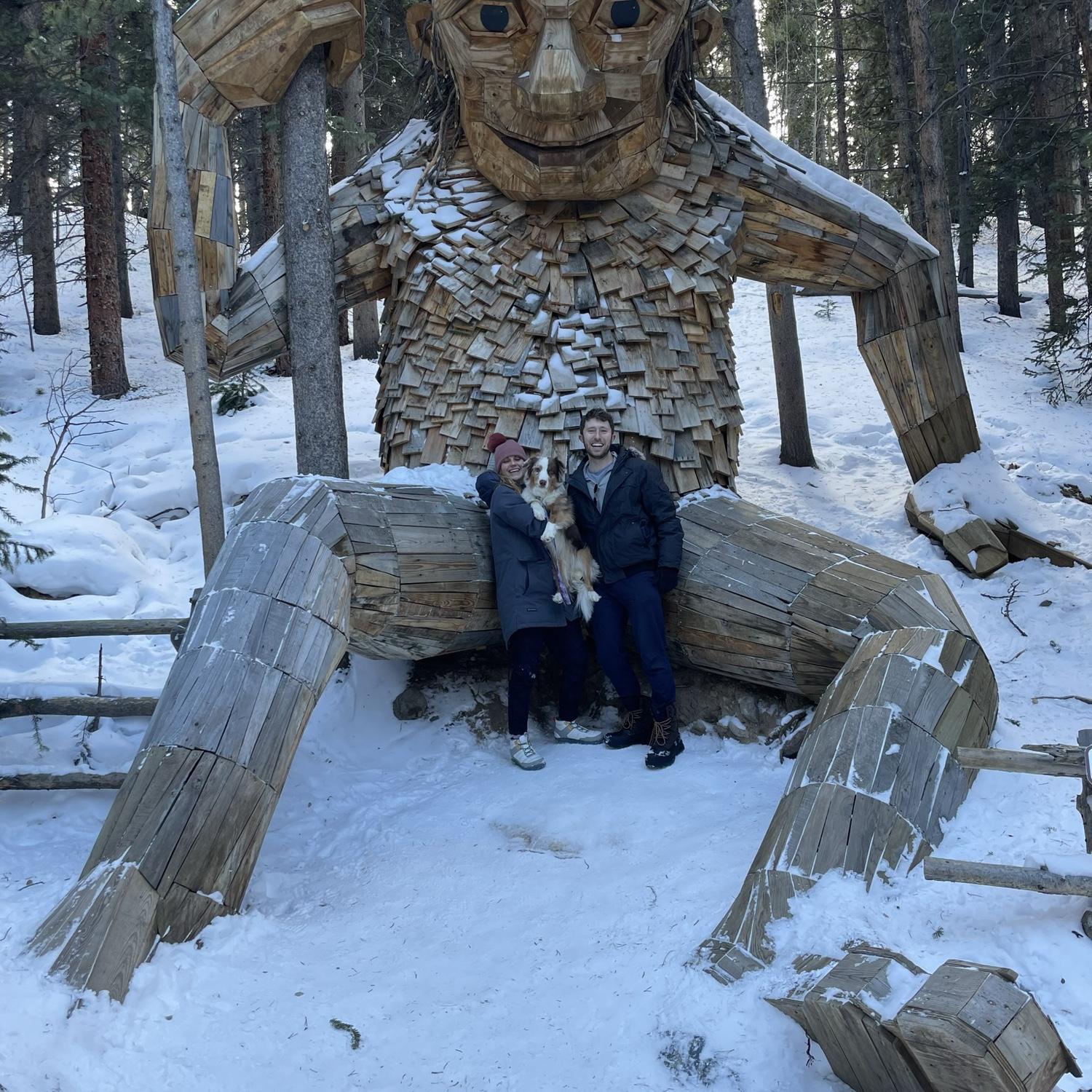 Awkward pose with the troll at Breckenridge.
