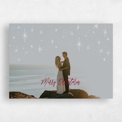 Burgundy Red Holiday Card - Hemet Landscape