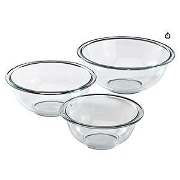 Pyrex 3 Piece Glass Mixing Bowl Set