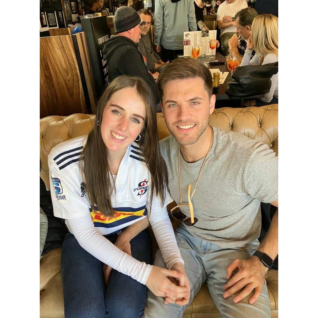 First time going to watch rugby at the DHL Rugby stadium together. (this was also the day before Dylan asked me to be his girlfriend.)