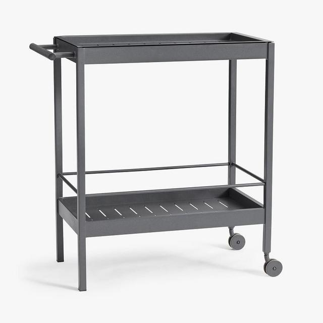 Indio 34" Metal Bar Cart, Slate