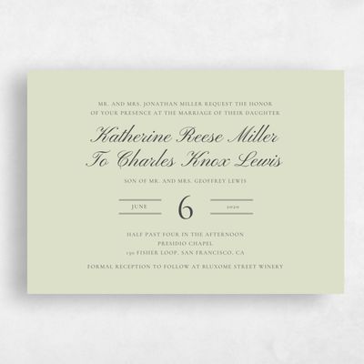 Mint, Green Wedding Invitation - Abbey Landscape