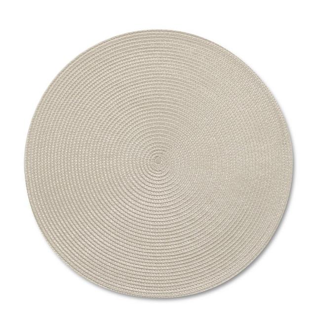 Round Woven Place Mats, Set of 2, Tan