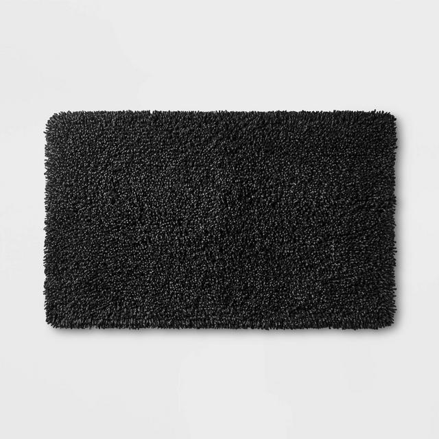 21"x34" Mélange Looped Bath Rug Black - Casaluna™