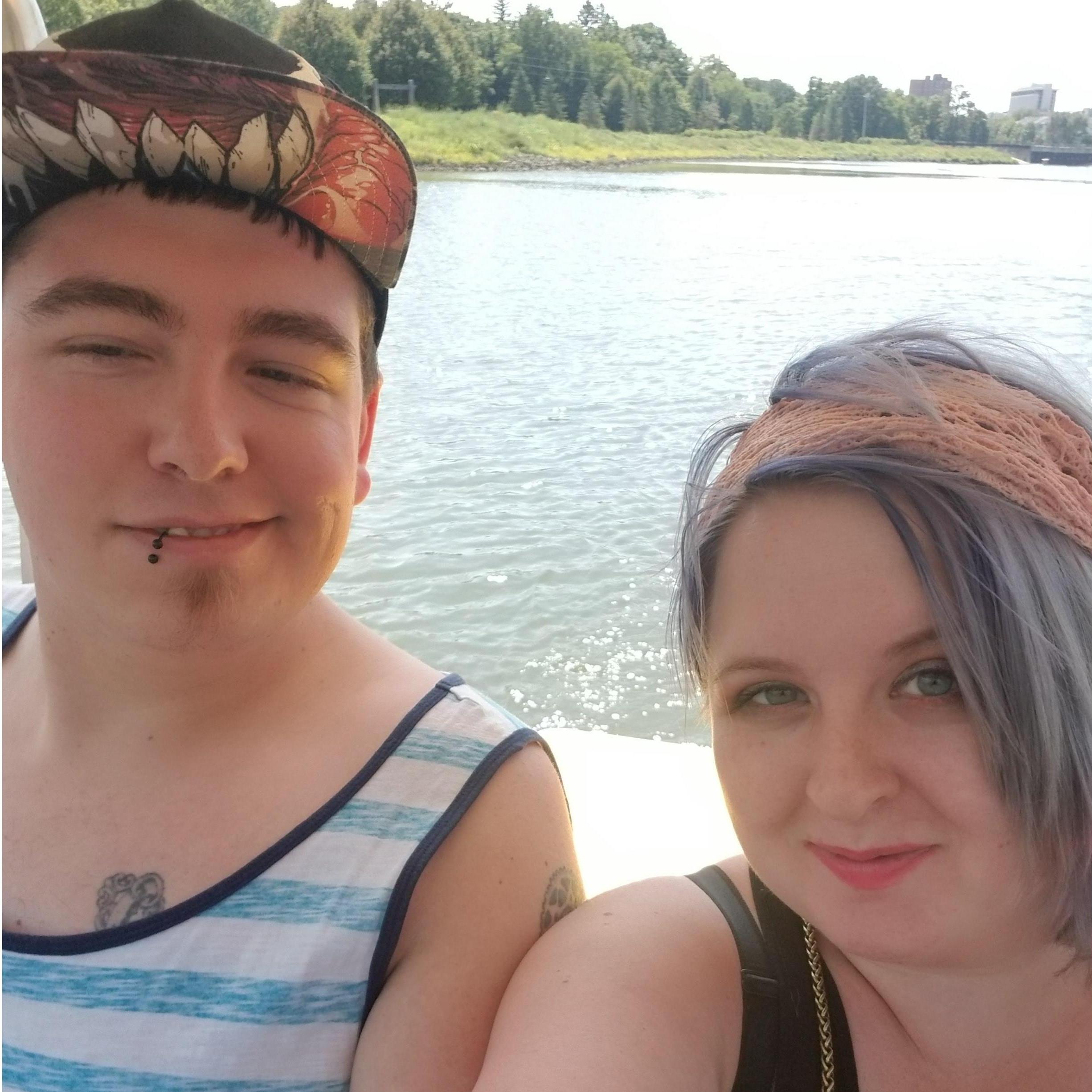 One of our dates out on a paddle boat exploring Rochester.
