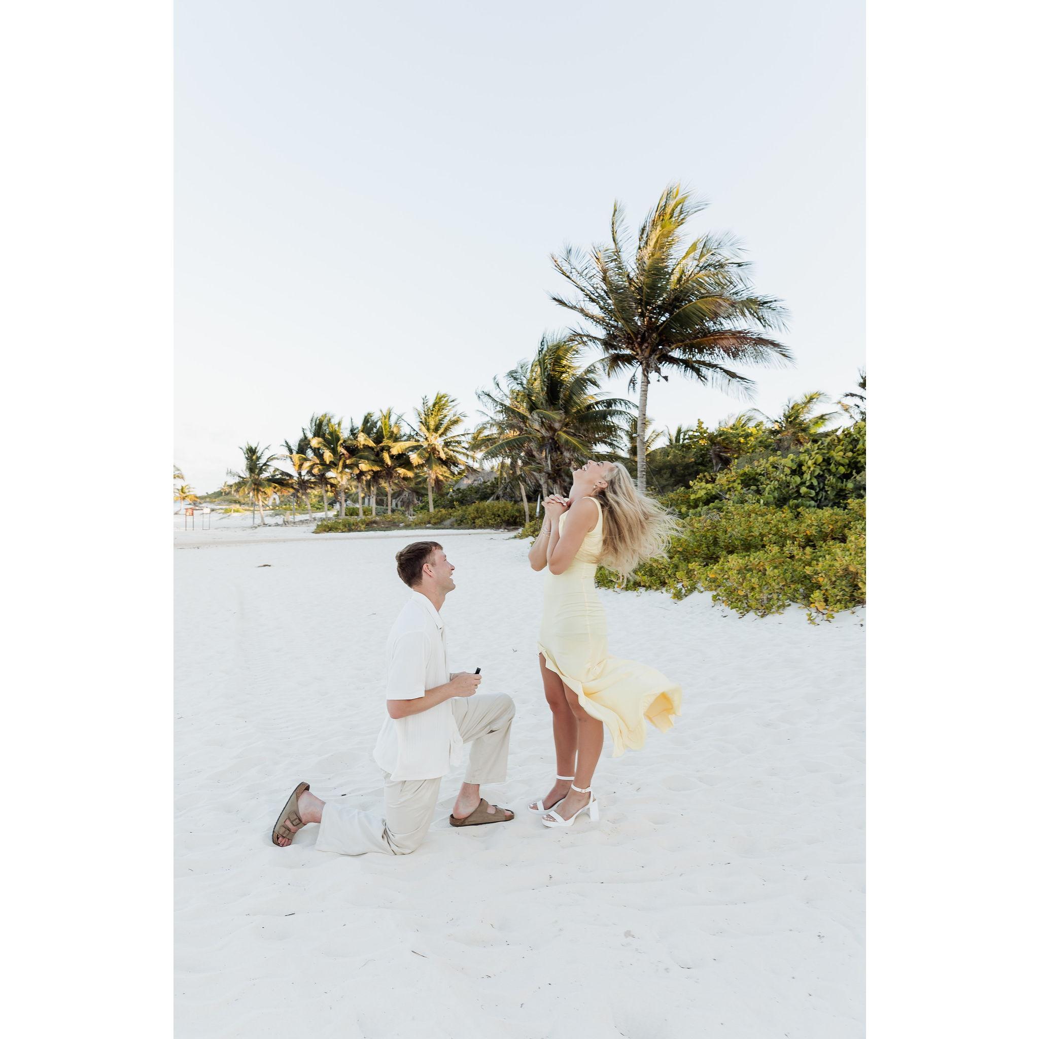 Engaged in Cancun and now tying the knot in Cancun!