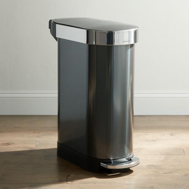 simplehuman 45-Liter Black Slim Trash Can