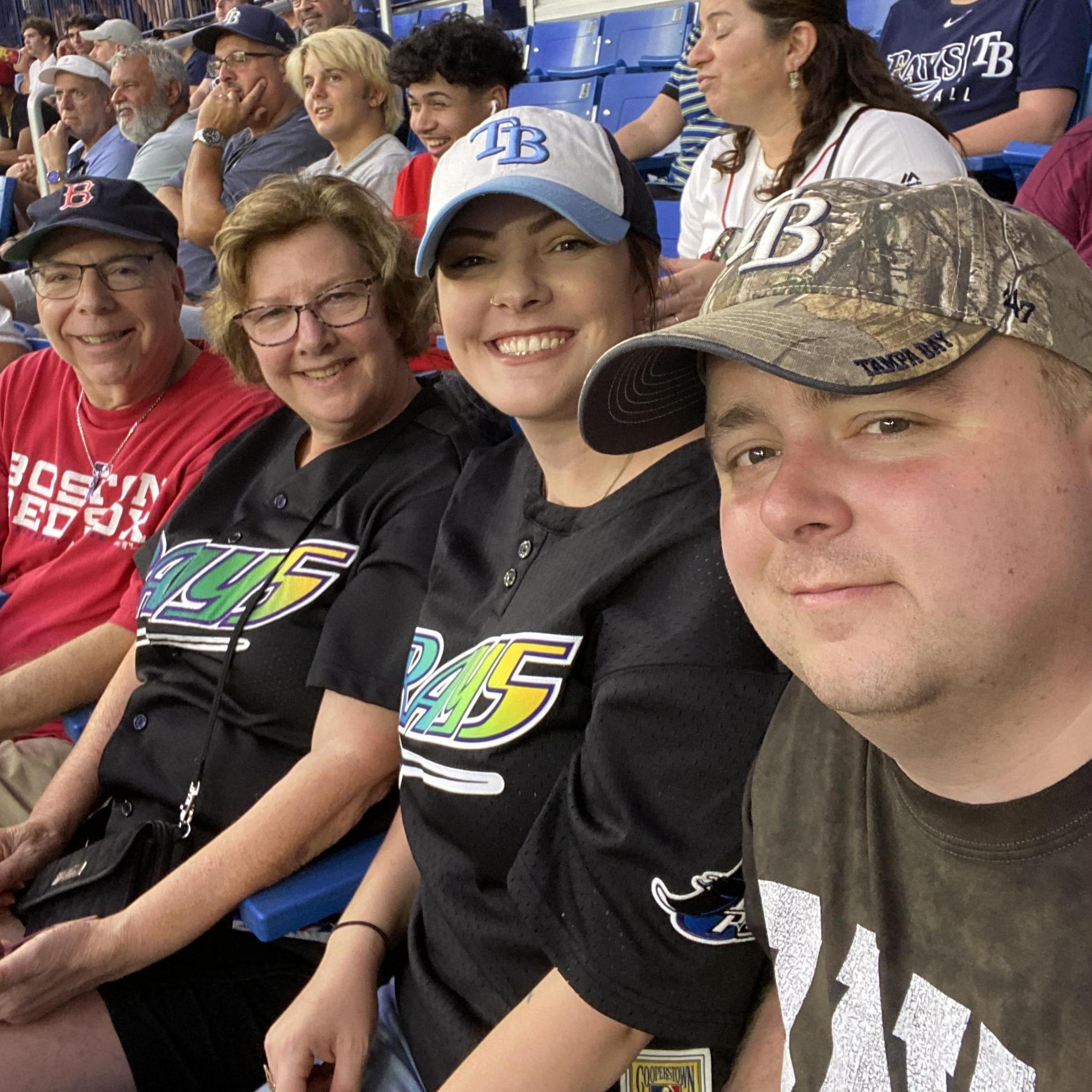 8.1.21 - At a Tampa Bay Rays game with Megan's mom Judy and her partner, Rick.