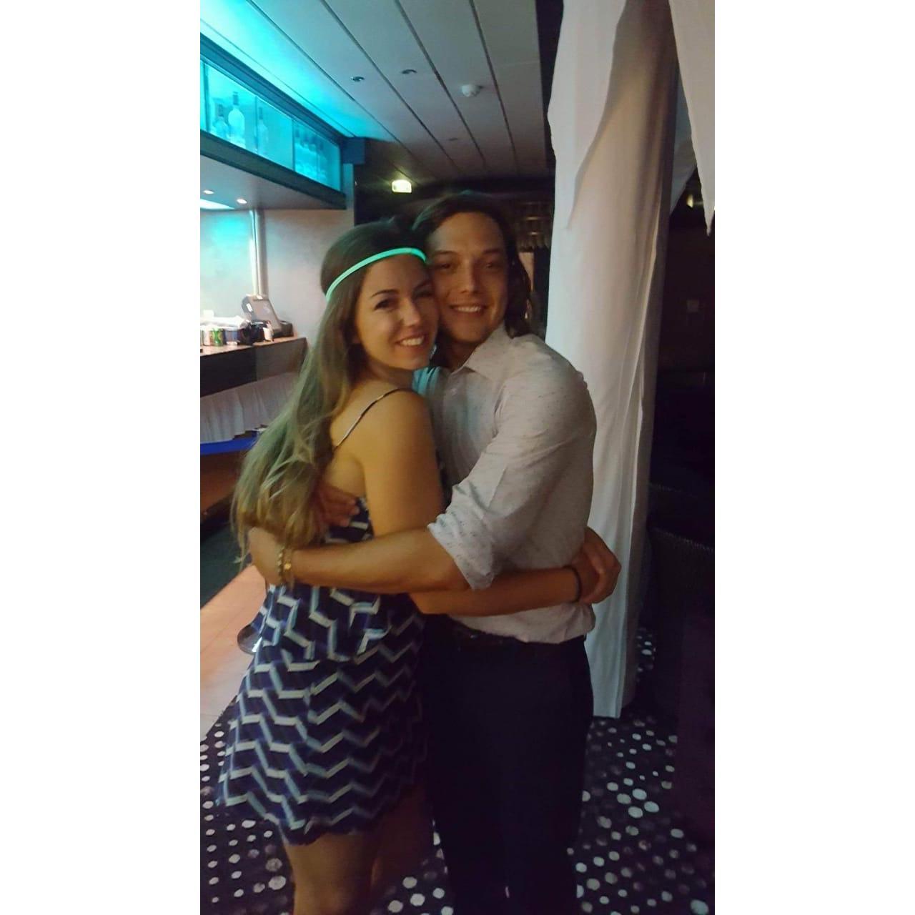 The couples first picture together on the cruise! This should be in a museum.