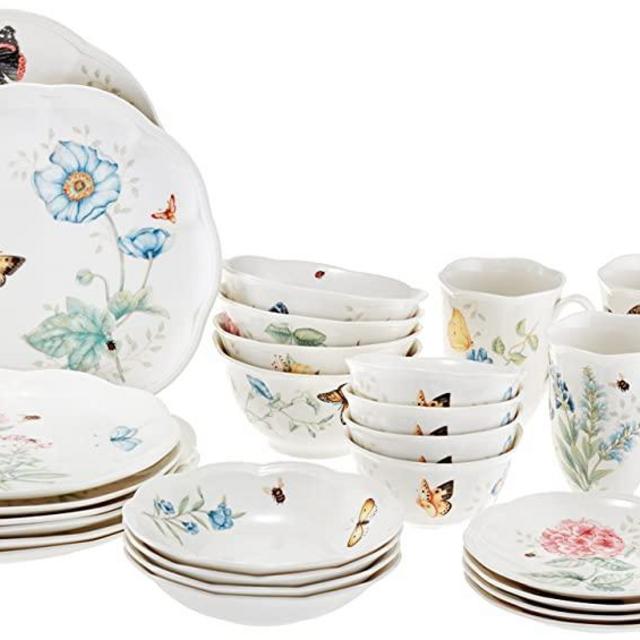 Lenox 865075 28 Piece Butterfly Meadow Classic Dinnerware Set