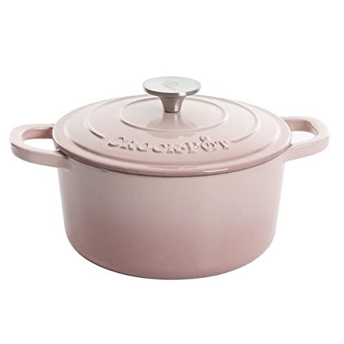 Crock Pot Artisan Round Enameled Cast Iron Dutch Oven, 5-Quart, Pink Blush