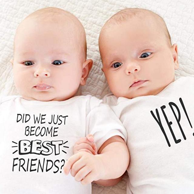 Twin Onesies Outfits Baby Girls & Boys, Perfect Newborn Twins 2 Pack