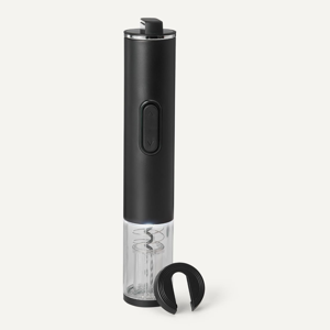 Amazon Basics Cordless Electric Wine Opener with Foil Cutter, Battery-Powered Motor, Black