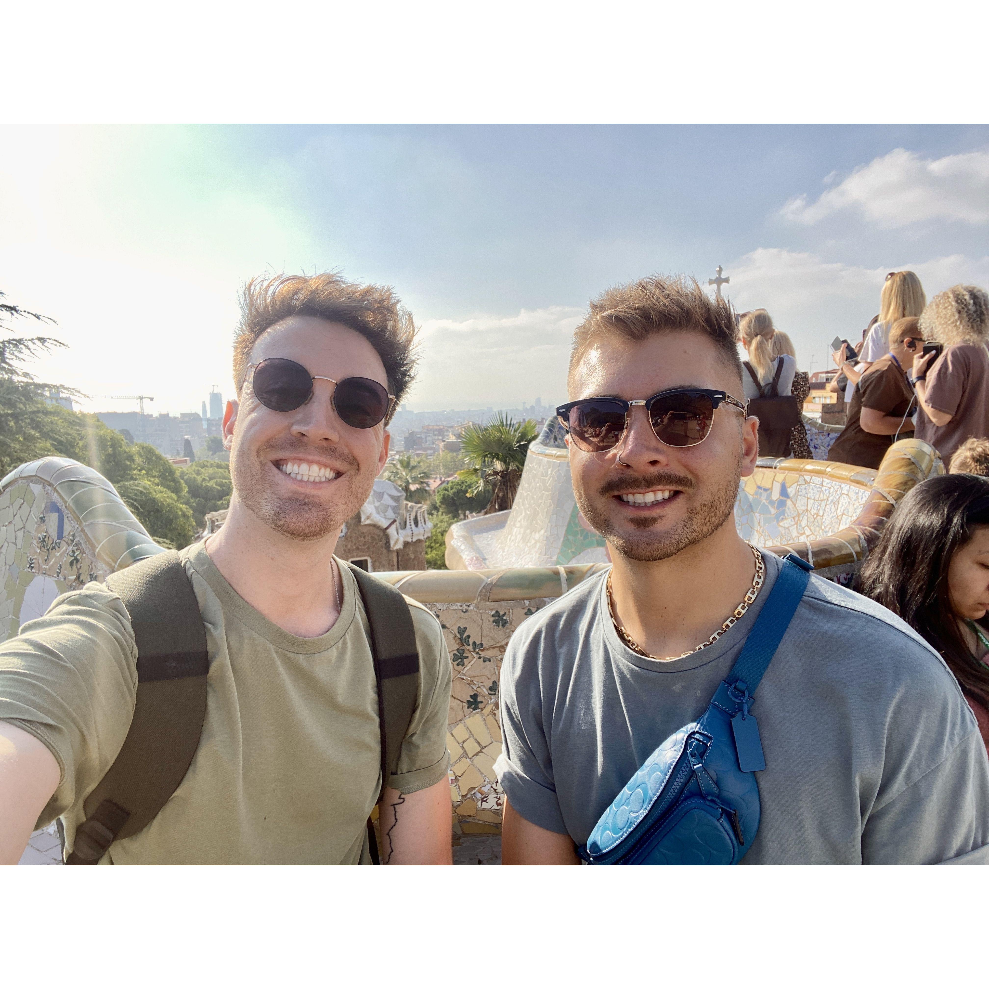 Basking in the rays of Barcelona at Park Guell.