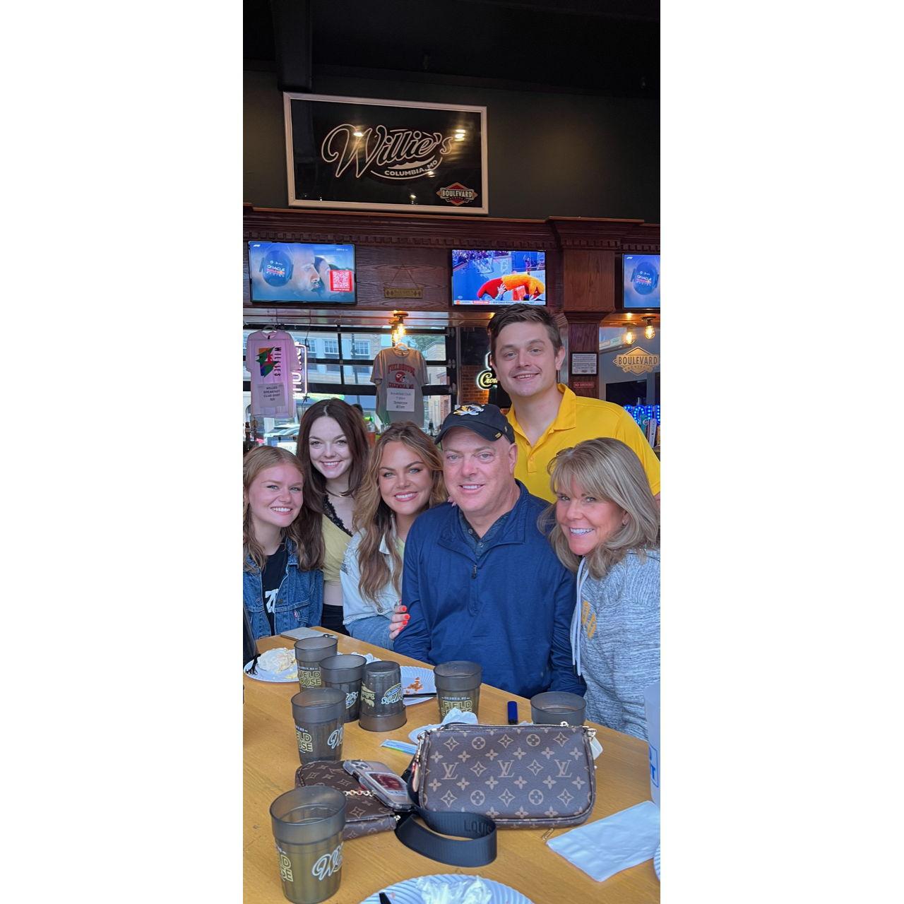 Cheering for Mizzou in Columbia, MO