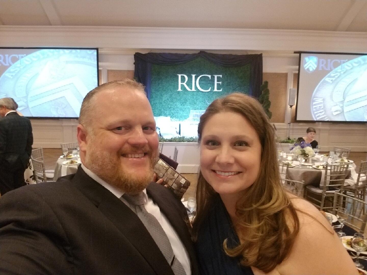 May 2018 - The annual Rice Alumni awards. Clinton had been to more Laureates dinners than some of the people at our table!