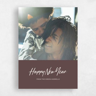 Dark Taupe, Brown Holiday Card - Gwinnett