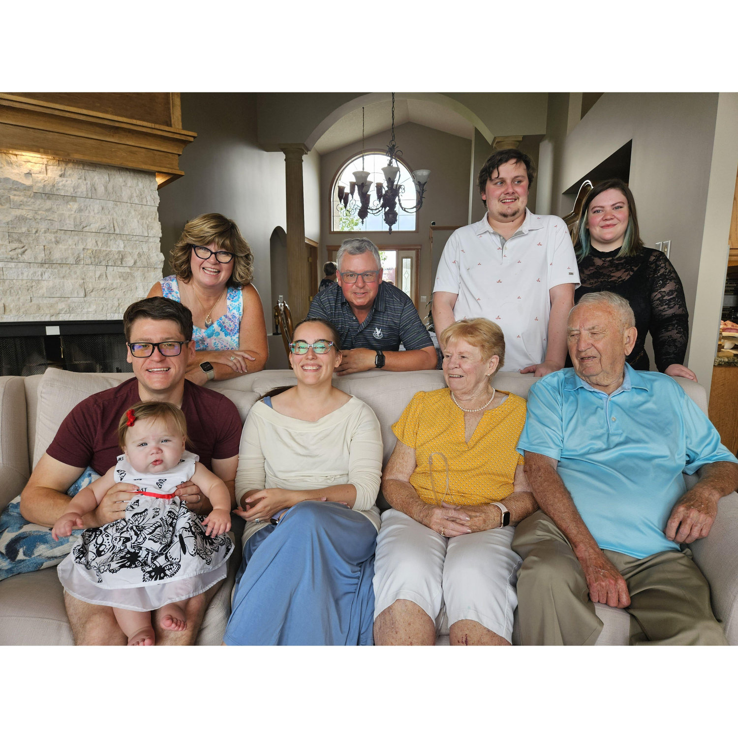 Eric's family from left to right
Top row: Shelly, Randy, Eric, Kierstyn
Bottom row: Paul, Ruby (on Paul's lap), Caitlynn, Dianne, Gerry)