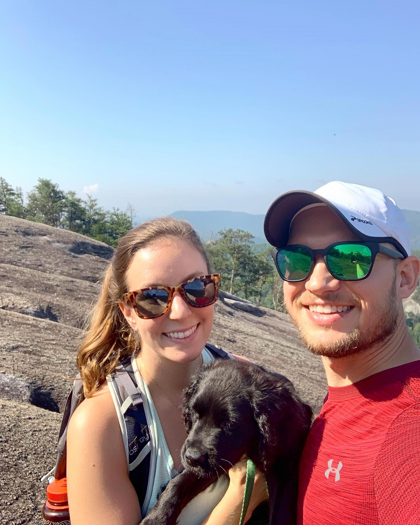 Hiking at Stone Mountain, NC with Beasley