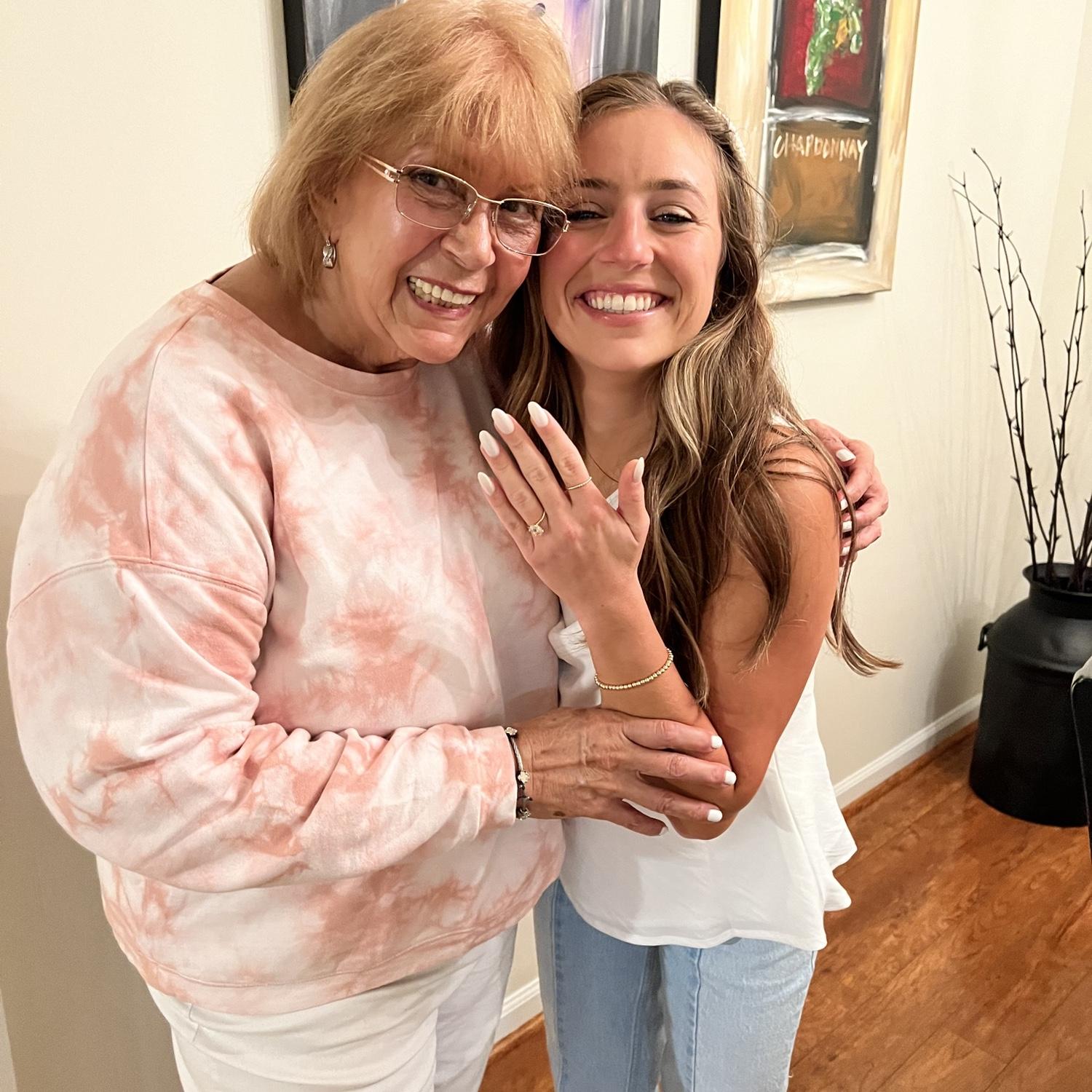 Celebrating our engagement with Julian's grandmother, Nonna!