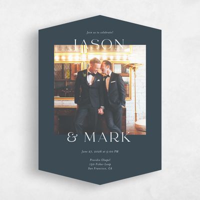 Blue Diamond Wedding Invitation - Corao Photo