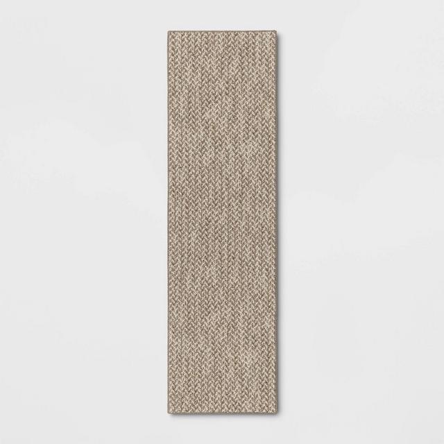 2'x7' Washable Weave Herringbone Runner Rug Cream - Threshold™