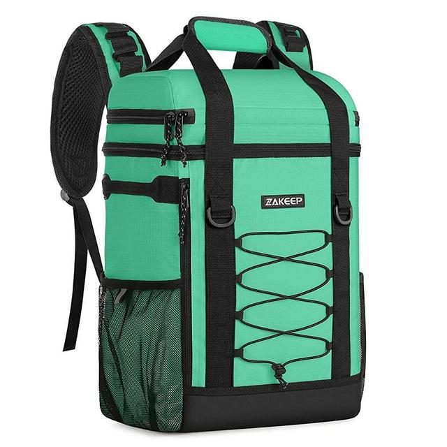 ZAKEEP Cooler Backpack, 36 Cans Multifunctional Leakproof Cooler Backpack with Padded Top Handle, Mesh Pocket for Camping BBQ